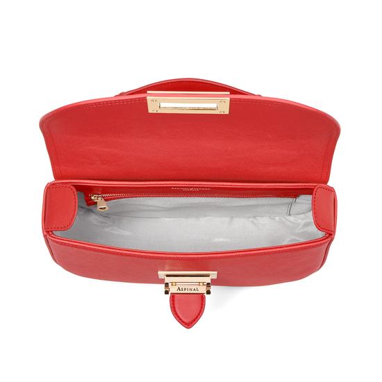 Letterbox Saddle Bag in Dahlia Saffiano from Aspinal of London