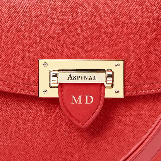 Letterbox Saddle Bag in Dahlia Saffiano from Aspinal of London