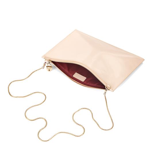 Soho Clutch in Deep Shine Nude Patent from Aspinal of London
