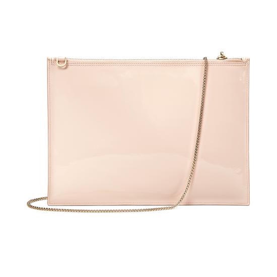 Soho Clutch in Deep Shine Nude Patent from Aspinal of London