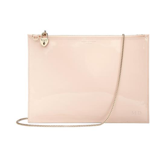 Soho Clutch in Deep Shine Nude Patent from Aspinal of London