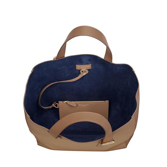 The 'A' Tote in Camel Saffiano from Aspinal of London