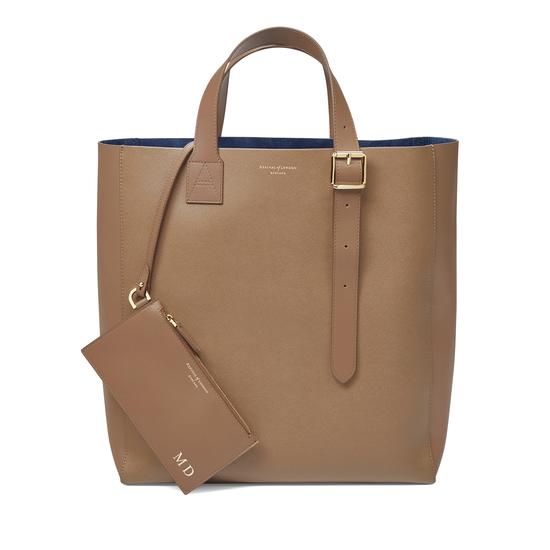 The 'A' Tote in Camel Saffiano from Aspinal of London