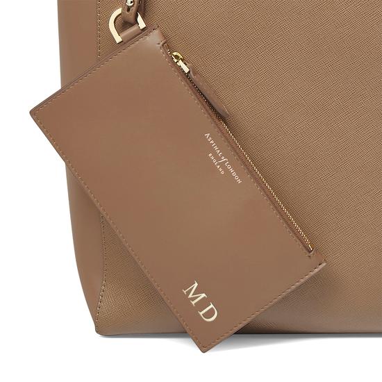 The 'A' Tote in Camel Saffiano from Aspinal of London
