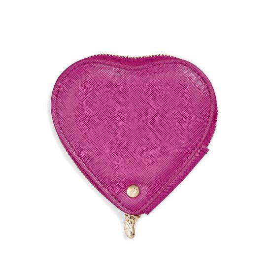 Heart Coin Purse in Orchid Saffiano from Aspinal of London