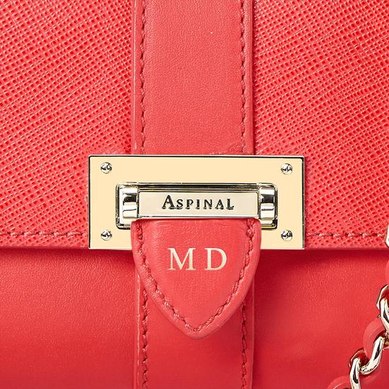 Micro Lottie Bag in Dahlia Saffiano from Aspinal of London