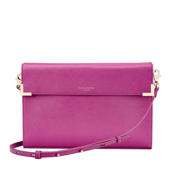 Editor's Clutch in Orchid Saffiano from Aspinal of London