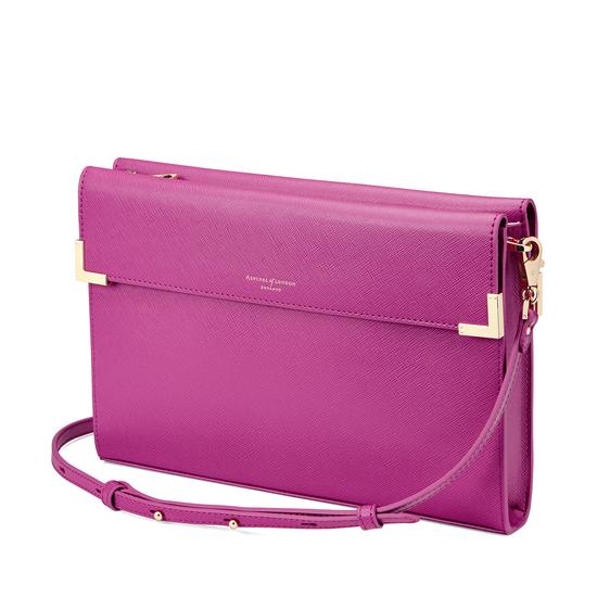 Editor's Clutch in Orchid Saffiano from Aspinal of London