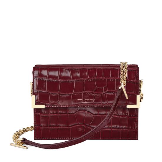 Chelsea Bag in Deep Shine Bordeaux Croc from Aspinal of London