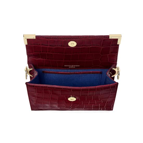Chelsea Bag in Deep Shine Bordeaux Croc from Aspinal of London