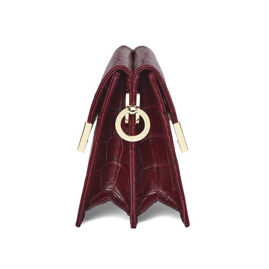 Chelsea Bag in Deep Shine Bordeaux Croc from Aspinal of London