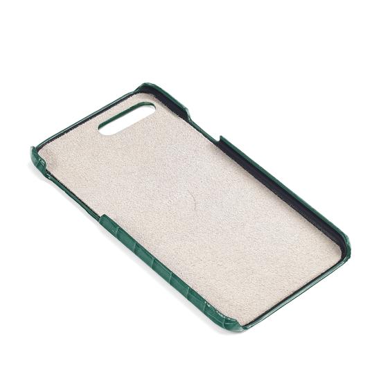 iPhone 7 Plus Leather Cover in Deep Shine Sage Small Croc from Aspinal of London