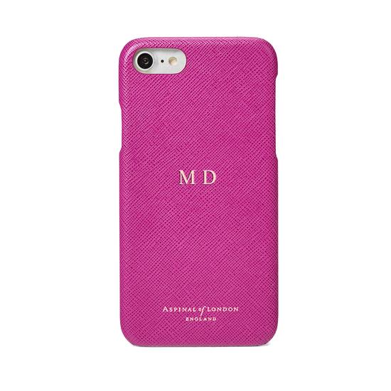 iPhone 7/8 Leather Cover in Orchid Saffiano from Aspinal of London