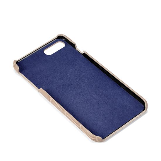 iPhone 7/8 Leather Cover in Deep Shine Soft Taupe Croc from Aspinal of London