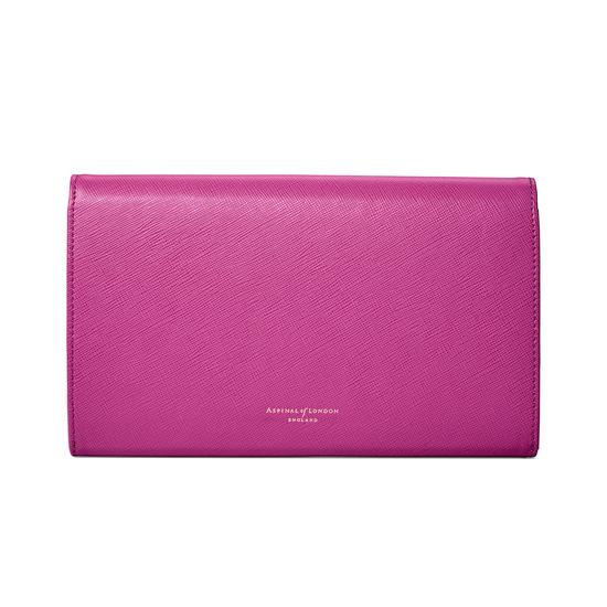 Classic Travel Wallet in Orchid Saffiano from Aspinal of London