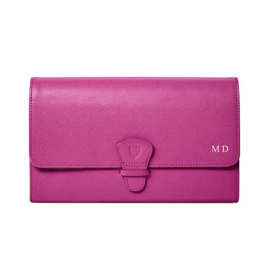 Classic Travel Wallet in Orchid Saffiano from Aspinal of London