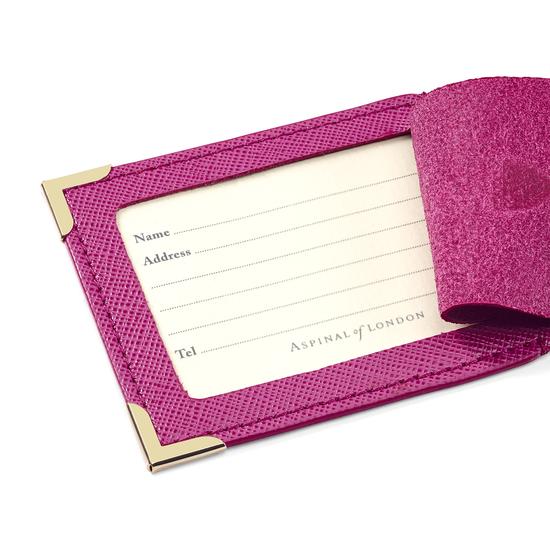 Set of 2 Luggage Tags in Orchid Saffiano from Aspinal of London