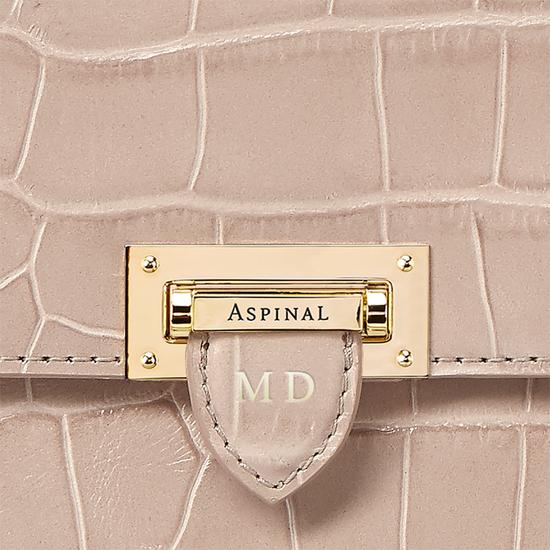 City Document Case in Deep Shine Soft Taupe Croc from Aspinal of London