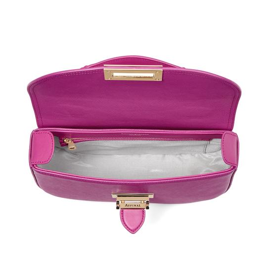 Letterbox Saddle Bag in Orchid Saffiano from Aspinal of London