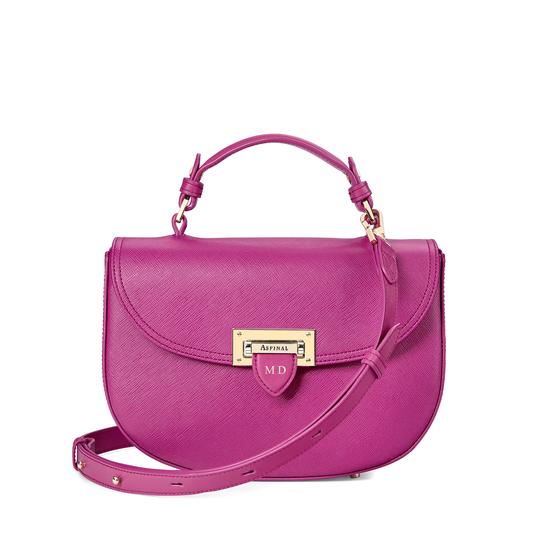 Letterbox Saddle Bag in Orchid Saffiano from Aspinal of London