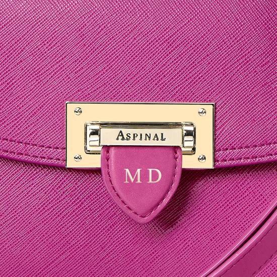 Letterbox Saddle Bag in Orchid Saffiano from Aspinal of London