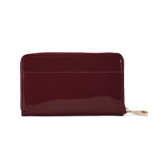 Midi Continental Clutch Zip Wallet in Deep Shine Cherry Patent from Aspinal of London