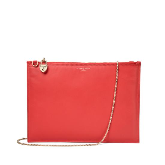 Soho Clutch in Smooth Dahlia & Dahlia Saffiano from Aspinal of London