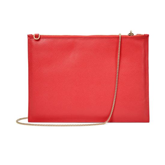 Soho Clutch in Smooth Dahlia & Dahlia Saffiano from Aspinal of London