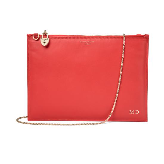 Soho Clutch in Smooth Dahlia & Dahlia Saffiano from Aspinal of London