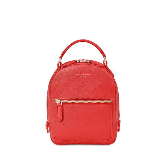 Micro Mount Street Backpack in Dahlia Saffiano from Aspinal of London