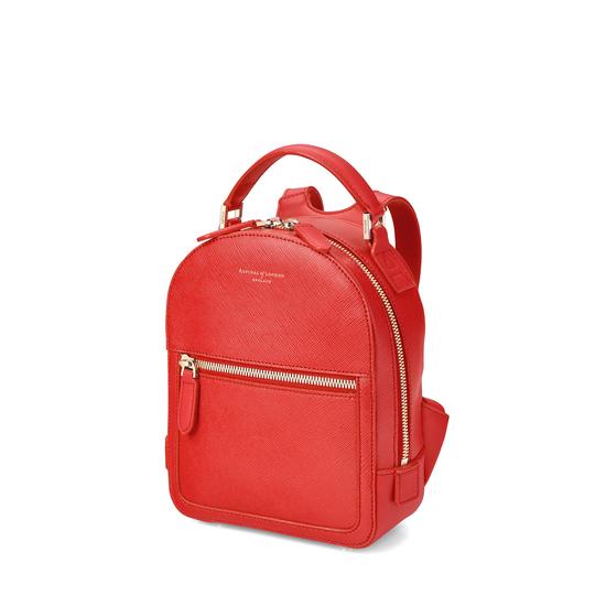 Micro Mount Street Backpack in Dahlia Saffiano from Aspinal of London