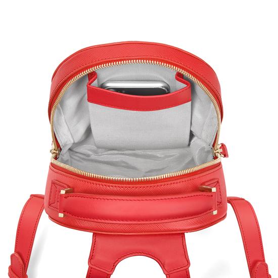 Micro Mount Street Backpack in Dahlia Saffiano from Aspinal of London