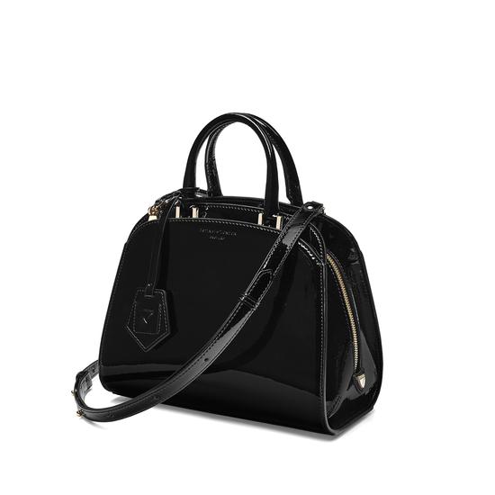 Mini Hepburn Bag in Deep Shine Black Patent from Aspinal of London