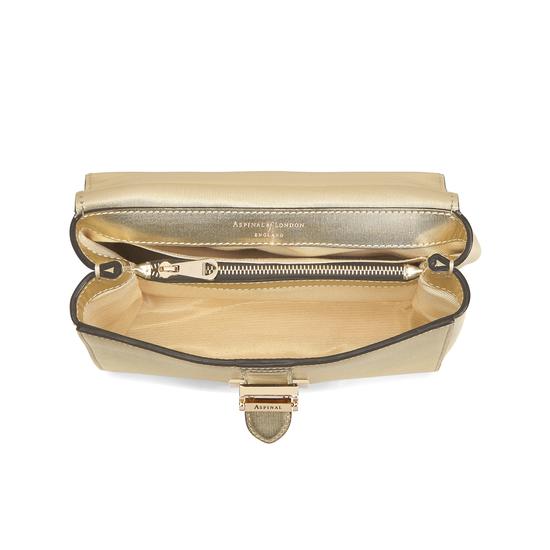 Small Lottie Bag in Gold Moire Print from Aspinal of London