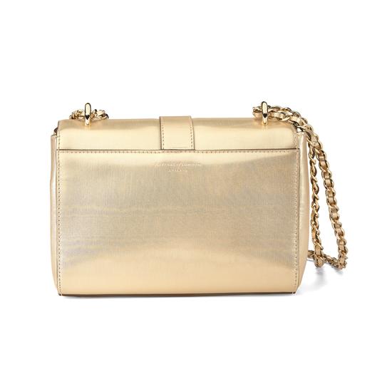 Small Lottie Bag in Gold Moire Print from Aspinal of London