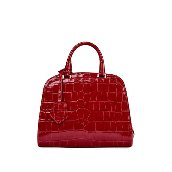 Mini Hepburn Bag in Deep Shine Red Croc from Aspinal of London