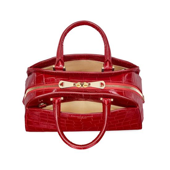 Mini Hepburn Bag in Deep Shine Red Croc from Aspinal of London