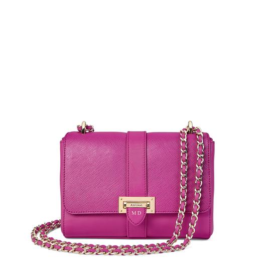 Small Lottie Bag in Orchid Saffiano from Aspinal of London