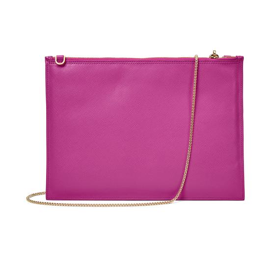 Soho Clutch in Smooth Orchid & Orchid Saffiano from Aspinal of London