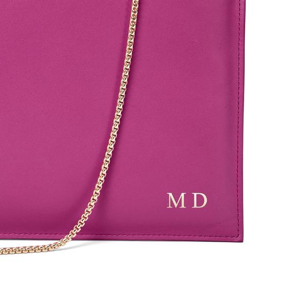 Soho Clutch in Smooth Orchid & Orchid Saffiano from Aspinal of London