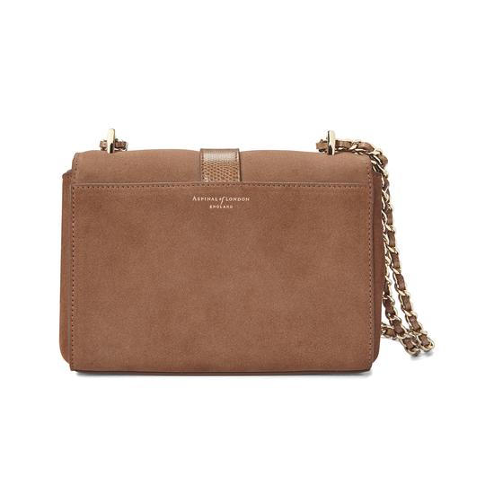 Small Lottie Bag in Camel Suede & Camel Lizard from Aspinal of London