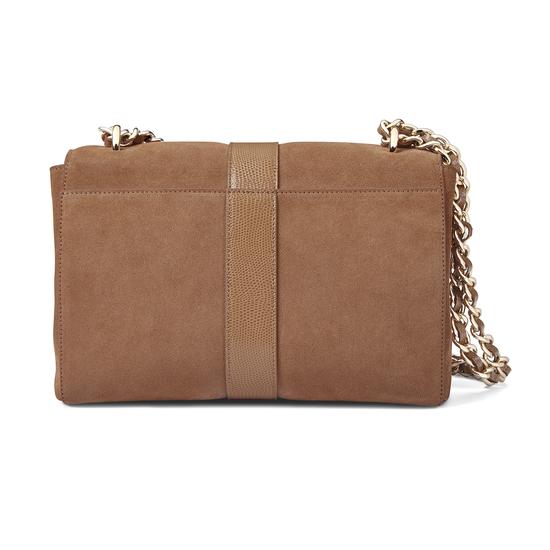 Large Lottie Bag in Camel Suede & Camel Lizard from Aspinal of London