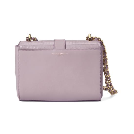 Small Lottie Bag in Deep Shine Lilac Small Croc from Aspinal of London