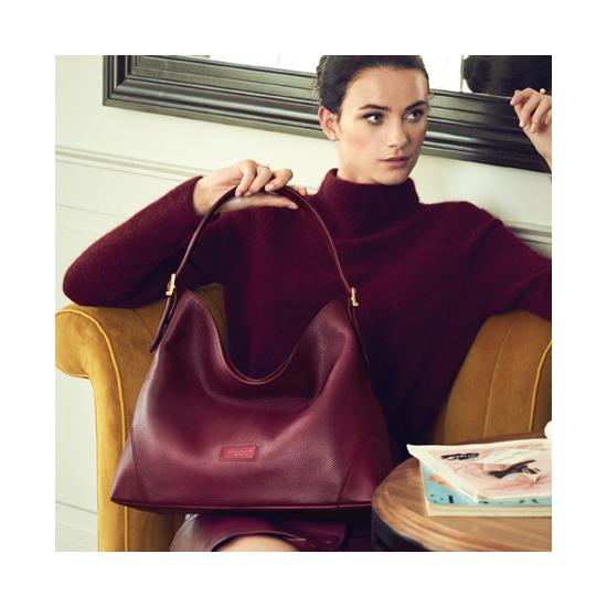 Aspinal Hobo Bag in Lilac Pebble from Aspinal of London