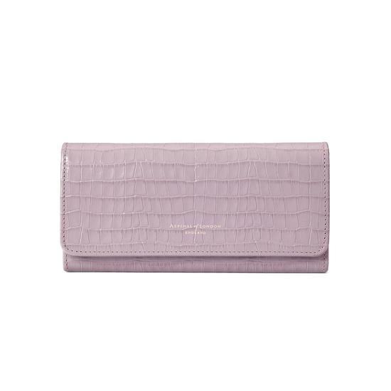 Lottie Purse in Deep Shine Lilac Small Croc from Aspinal of London
