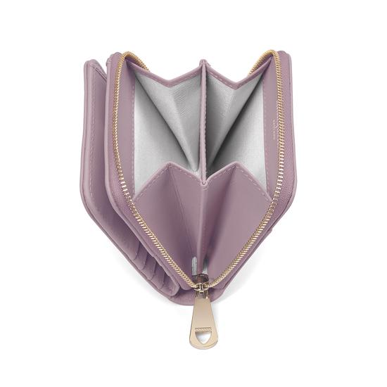 Marylebone Mini Purse in Deep Shine Lilac Small Croc & Smooth Lilac from Aspinal of London