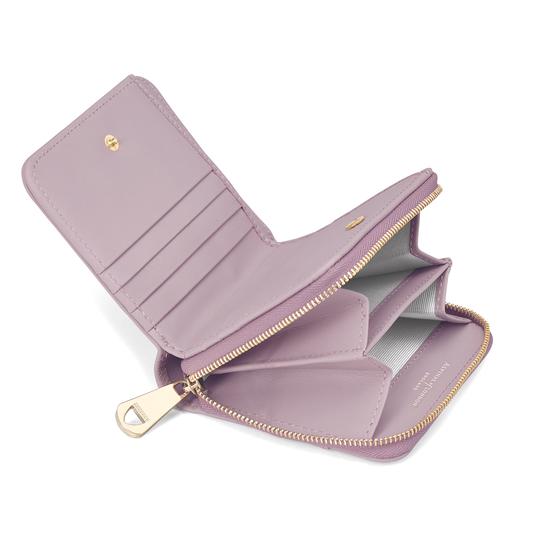 Marylebone Mini Purse in Deep Shine Lilac Small Croc & Smooth Lilac from Aspinal of London