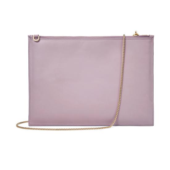Soho Clutch in Deep Shine Lilac Small Croc & Smooth Lilac from Aspinal of London