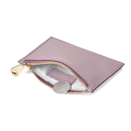 Small Essential Pouch in Smooth Lilac & Deep Shine Lilac Small Croc from Aspinal of London