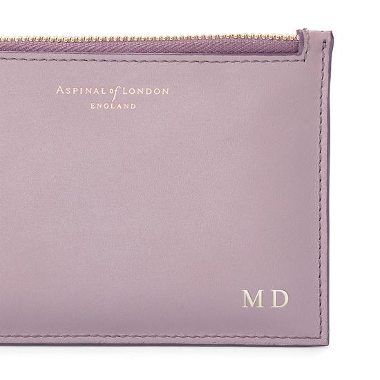 Small Essential Pouch in Smooth Lilac & Deep Shine Lilac Small Croc from Aspinal of London